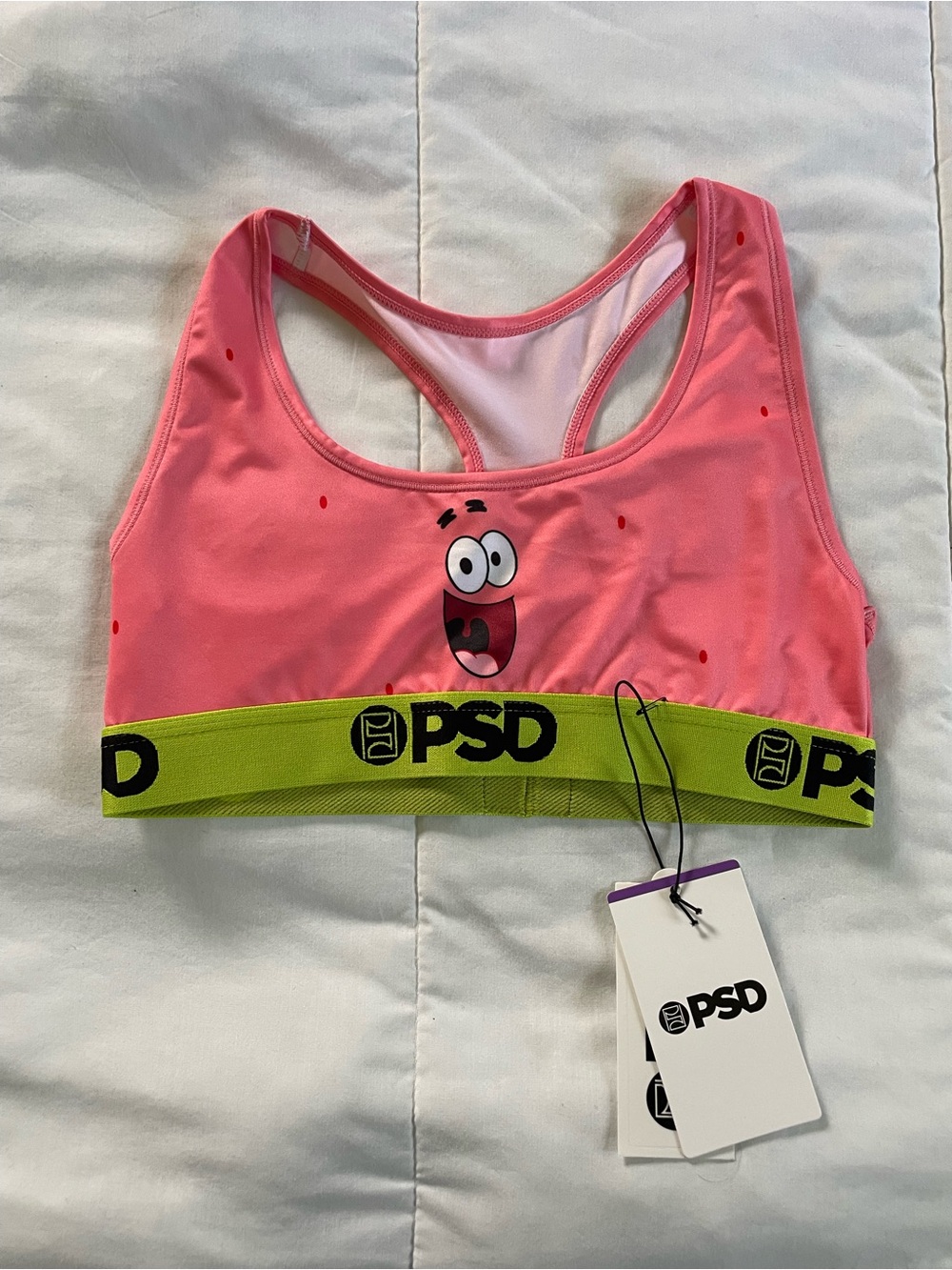 PSD Kids Pink SpongeBob Patrick Sports Bra — Activewear